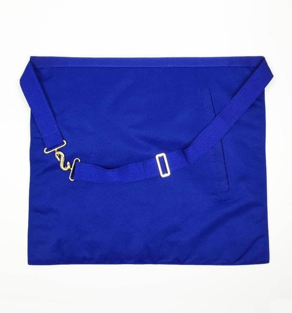 Bricks Masons Blue Lodge Square Compass Chain Collar - Silver on Blue
