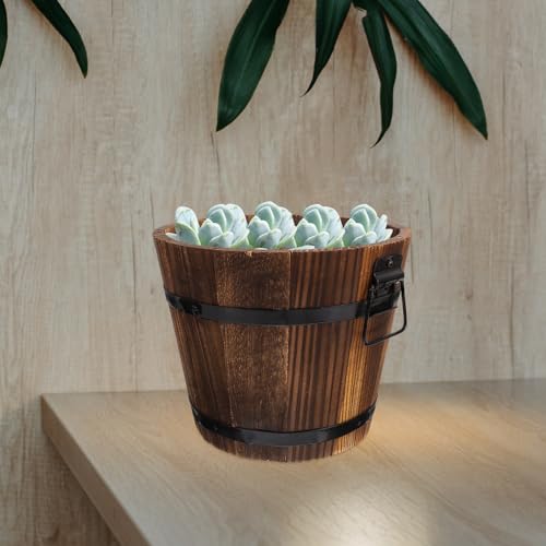 Pots de fleurs en bois finition café robuste de qualité supérieure