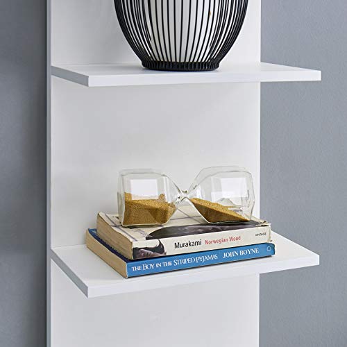 Danya B. Decorative Wall Mount Vertical Shelving Unit – Modern Column Shelves (White) - Thumbnail 6