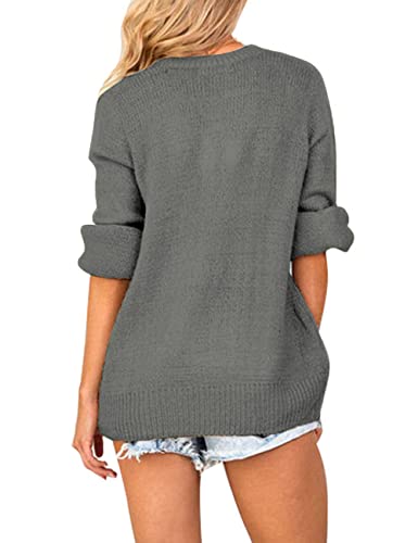 Image of LookbookStore Women's Knit Long Sleeve Faux Wrap Surplice V Neck Sweater Top