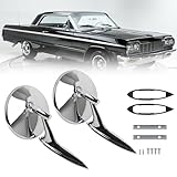 Dasbecan Round Bowtie Outside Rearview Mirrors Ribbed Base Compatible With 1963 1964 1965 Chevy Chevelle El Camino Impala Corvair Impala Nova Replaces# 654394765672