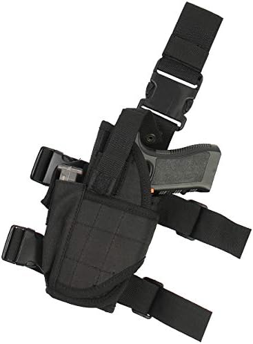 ASETIC Drop Leg Holster for Pistol- Left Handed Tactical Thigh Airsoft Pistol Holster with Magazine Pouch Adjustable Gun Holster