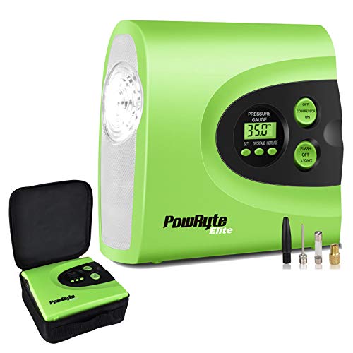 PowRyte Portable Air Compressor Pump,12VDC Digital Tire Inflator 150PSI Auto Shut-Off Easy to