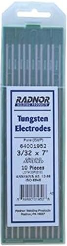 Radnor RAD64001952 3/32" x 7" Ground Finish Pure Tungsten Electrode (10 Per Package)
