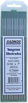 Radnor RAD64001952 3/32" x 7" Ground Finish Pure Tungsten Electrode 10 Per Package