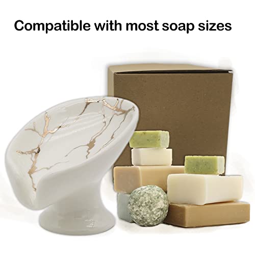 Nixbyo Soap Dish Bar, Soap Holder Self Draining Soap Dish,Ceramic Soap Dishes Easy To Clean, Keeps Soap Dry For Kitchen Sink And Bathroom Shower Or Corner Soap Dish Wall #TOP4