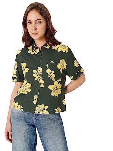 Image of VERO MODA Women's Polyester Regular Fit Collar Neck Shirt