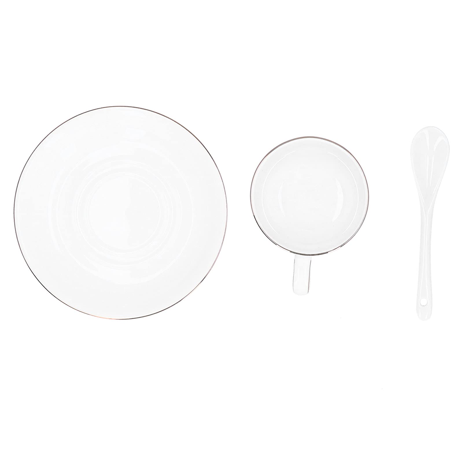 Precyzyjny Zestaw Filiżanek do Kawy Stylowy Kubek do Herbaty z Wysokiej Porcelany Kostnej Naczynia do Napojów Prezent do Domowej Kuchni, Biały, Zestaw 4 Sztuk na Przyjęcia Herbaciane