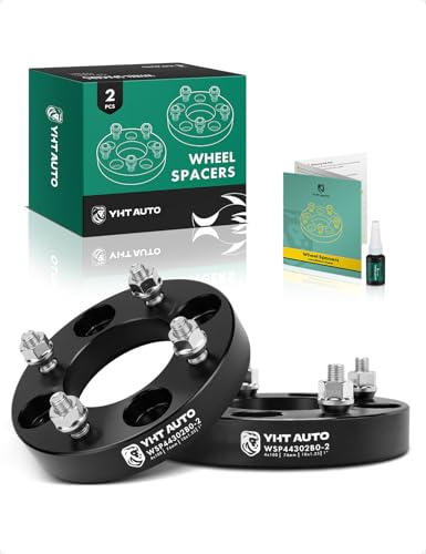 YHTAUTO 4X110mm Wheel Spacers 1 Inch Fits Honda, Suzuki, Can-Am, Bombardier, Kawasaki, Polaris, Yamaha Models, Grizzly, FourTrax Tire Spacers w/ M10x1.25 Studs, 74mm Center Bore 4 Lug 2PCS Black