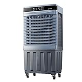 Enfriador de aire industrial de cortina de hielo de tres lados | Suministro de aire de gran angular de 120° | Ajuste de viento de tres velocidades | Depósito de agua grande de 60 litros | Ventilador