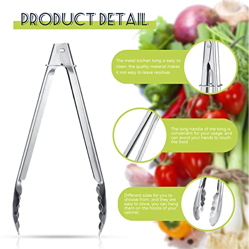 Stainless Steel Kitchen Tongs Set Cooking Tongs With Sliding Rings 7 Inch Metal Kitchen Tongs Small Clam Shell Cooking Tongs Non Slip Food Tongs For Cooking Salad Grilling Barbecue(18 Pieces) #TOP5
