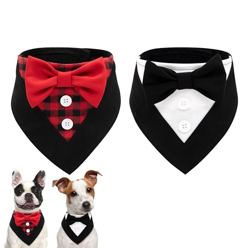 Disfraz Tuxedo Navidad para Perro Small Negro y Rojo a Cuadros