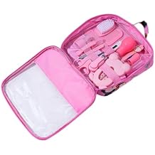 Baby Healthcare and Grooming Kit Baby Nasal Aspirator Nail Clipper Hairbrush Set Newborn Daily Cleaning Care Kit 13 PCS/Set, Style A, Pink, Safety First Baby Healthcare kit