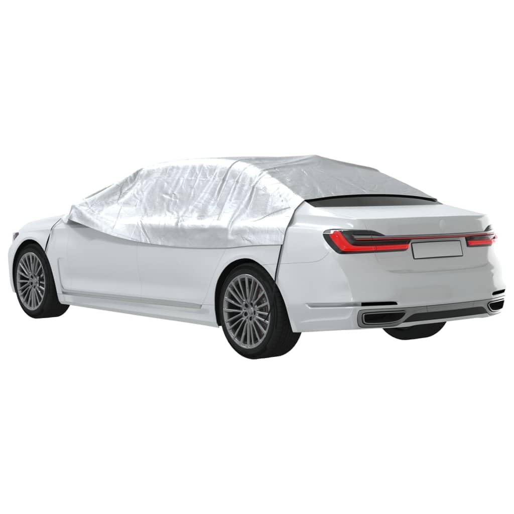 vidaXL Mezza Copertura Auto con Ganci Argento