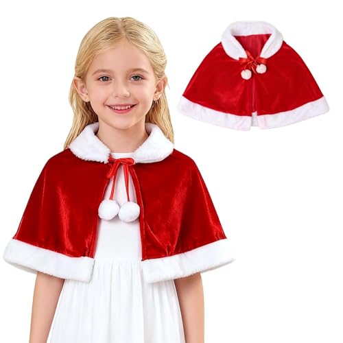 GTJEOI Weihnachten Santa Umhang Kinder, Weihnachtsmantel Cape...