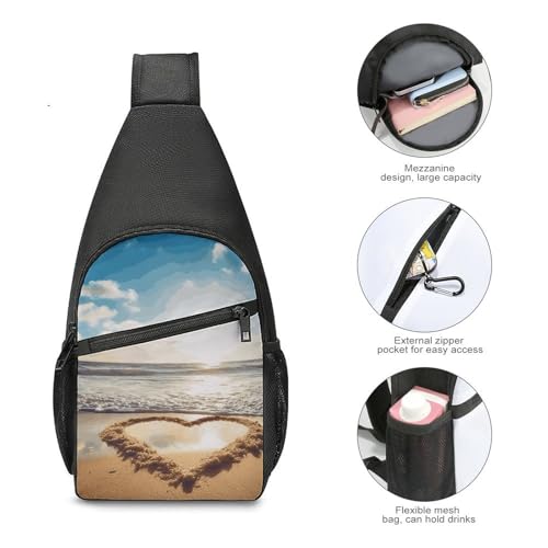 Bolso Sling pequeño corazón para mujeres y hombres miniatura 4