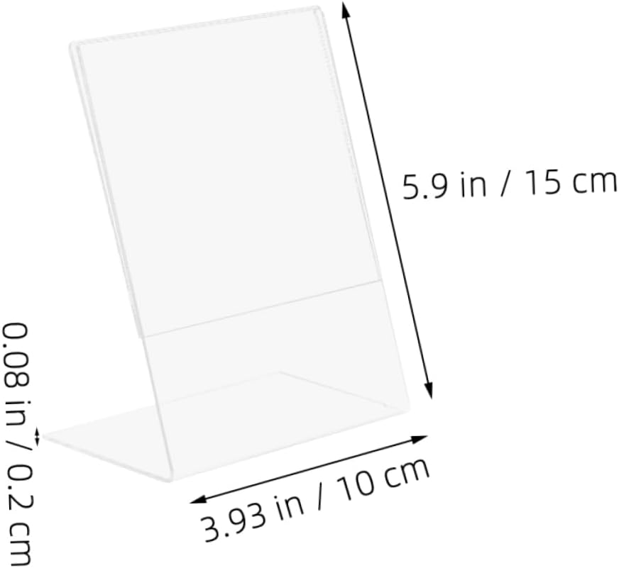 8pcs Clear Acrylic Sign Holders for Desktop Display Vertical Payment Qr Code Stand High-definition Transparent Design for Menus Brochures