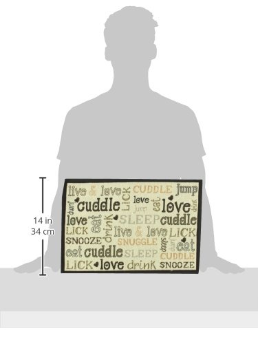 PetRageous-10218-Cuddles-Tapestry-Dog-and-Cat-Non-Skid-Machine-Washable-Placemat-for-Pet-Feeding-Areas-with-Rubber-Backing-13-Inch-by-19-Inch-for-Dogs-and-Cats-Multi-Colored