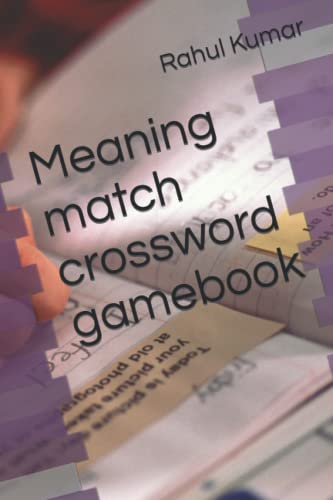 Meaning match crossword gamebook