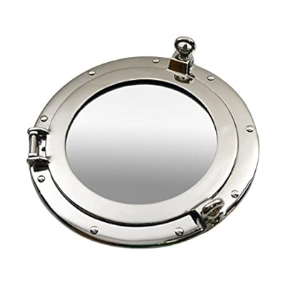 Nagina International Metal Crafted Nickel Plated Aluminum Porthole Bathroom Decor Mirror (12 Inches) 41OF038syML. SS400