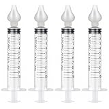 4 Stück Nasendusche YUTOU 10ml Spritzen-Nasenspülung für Neugeborene Baby Kinder, Sicherer Nasenreiniger mit reinigbarer und wiederverwendbarer Silikon-Nasensaugspitze