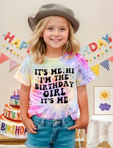 Image of Birthday Girls Shirt Kid It's Me Hi I'm The Birthday Girl It's Me 5-12Y | YHHR Birthday Shirts for Girls ,Bday Girl Shirt ,Its My Birthday Shirt Girl Graphic Tee ,Kids Bday Party Outfit 5-12 Years
