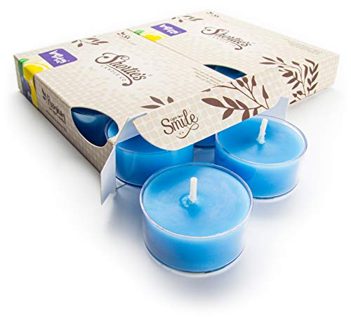 Lemon Blueberry Twist Premium Tealight Candles Multi Pack - Highly Scented With Essential & Natural Oils - 12 Blue Tea Lights - Beautiful Candlelight - Made In The Usa - Fruit & Berry Collection #TOP21