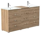 Magnolia Home Stand Doppel Badmöbel Vitro Klassik inkl. Glasbecken...