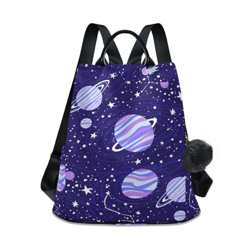 Sac à dos de randonnée tendance pour femme violet style galaxie