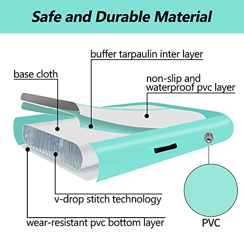 Inflatable Air Tumbling Mat Gymnastics Tumble Track,Thickness Air Mat For Home Use/Training/Cheerleading/Water/Yoga,Gymnastic Air Track Tumbling Mat,10/13/16Ft-Green #TOP2