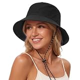 Durio Regenhut Damen Wasserdicht Sonnenhut Fischerhut Damen Herren Anglerhut Bucket Hat Faltbar Tragbar Outdoor Sommerhut Schwarz