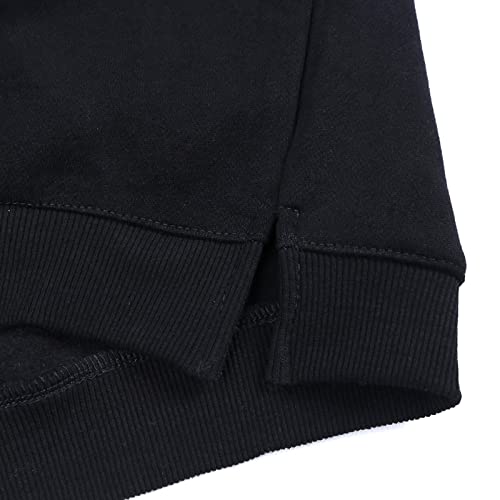 Top Babies Moletom Infantil Plus de Lã Cor Sólida Casaco Meninas Tops Meninas 5t, Preto, 6-7 Anos