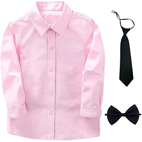 Camisa Niño Uniforme Escolar aromm con Corbata y Pajarita Abotonar Cover