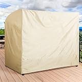 Outdoor 3 Triple Seater Hammock Patio Swing Chair Cover, Water-Resistant, All Weather Protection, Be