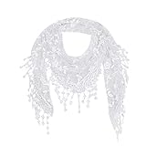YEBIRAL Heißer Verkauf Damen Schal Lace Frauen Accessoires Tücher Halstuch Dreieck Schals 15 Farben(Weiß)
