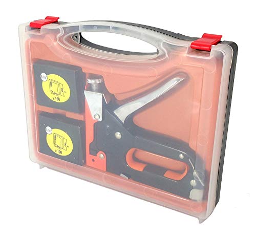 3 Way Stapler Staple Gun Brad Nailer Kit Heavy Duty Upholstery Wood With Case #TOP3