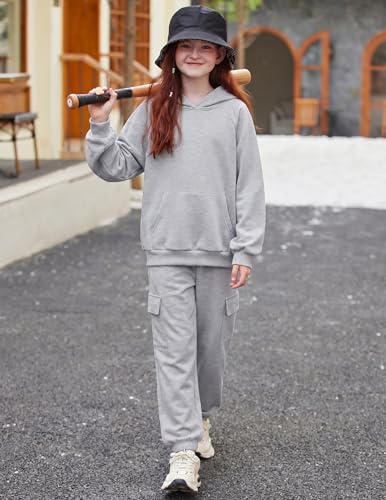 Image of Arshiner 2 Pieces Girls Outfits Fall Sweatsuits Sweatshirts and Sweatpants