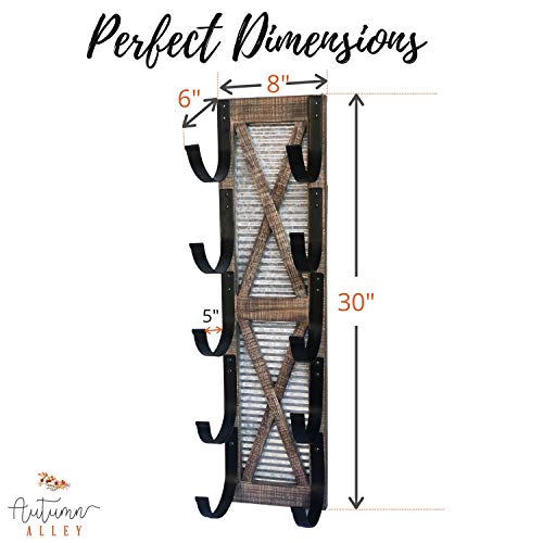Autumn Alley Decorative Rustic Bathroom Towel Rack Holder & Organizer, Wall Mount - for Storage of Washcloths, Hand Towels - Rustic Bathroom Decor - Thumbnail 7