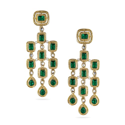 Image of Rubans American Diamond & Crystal Chandelier Earrings Stylish Trendy Jewellery Gift for Women & Girls