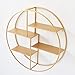 Produktbild JTYP Schwimmende Konsolen Nordic Wrought Iron Gold Vierstöckiges Esszimmer Wohnzimmer Wand Rundes Regal