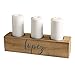 Personalization Universe Rustic Name Personalized 3 pc. Wood Pillar Candle Holder