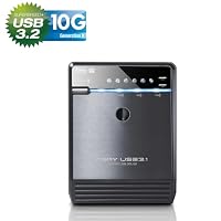 FANTEC QB-35U31 Externes 4-fach USB-C 3.1 Festplattengehäuse für SSD und Festplatten, 2,5 Zoll & 3,5 Zoll, 10Gbit/s, SATA, Automatik Lüfter, Metall, schwarz – Ansicht 6