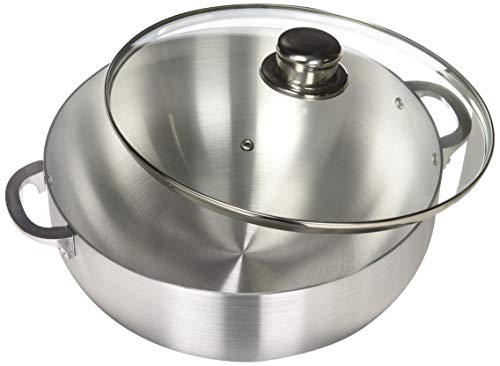 Uniware Aluminum Heavy Gauge Caldero With Glass Lid, Silver, 7.5 Quart #TOP5