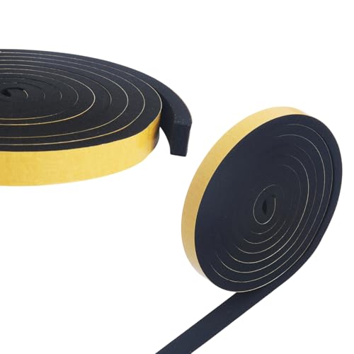 Qiveno 1/2in x 1/4in Foam Weatherstrip Tape, 13ft
