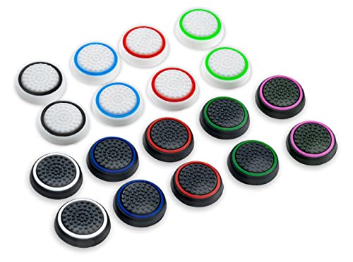 CONTROLLER PLANET® Thumbstick Grip Kappen | Zubehör für PS5 und PS4 | Controller Aufsätze für besseren Grip und Schutz der Sticks (18 Stück im Set) Cover
