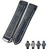 21mm 22mm Rubber Leather Watchband 19mm 20mm for Omega Seamaster 300 Speedmaster AT150 HydroConquest Sports Strap