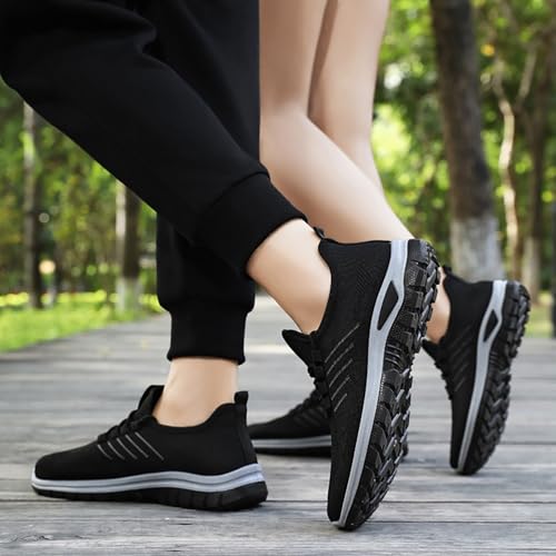 Zapatillas negras de hombre transpirables y antideslizantes para trekking 2