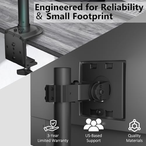 WALI Heavy Duty Single Monitor Arm Desk Mount for 13-49 Inch Screens, Ultrawide Monitor Stand with Full Motion Tilt, Swivel, Rotation, Holds up to 44 lbs, C-Clamp Mount for VESA 75/100mm,(M001S) by WALI - Image 9