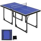 HOMCOM Tavolo da Ping Pong Pieghevole per Interni 182x91 cm Blu e Viola
