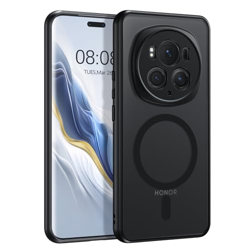 Image of YINLAI Magnetic Case for Honor Magic 6 Pro 5G [Magsafe Compatible] Slim Frosted Translucent Shockproof Case for Honor Magic 6 Pro 5G - Black